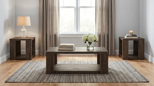 Pavone 3-Piece Coffee and End Table Set with Open Shelves Dark Rustic Mango - 706628-S3