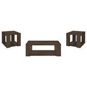 Pavone 3-Piece Coffee and End Table Set with Open Shelves Dark Rustic Mango - 706628-S3