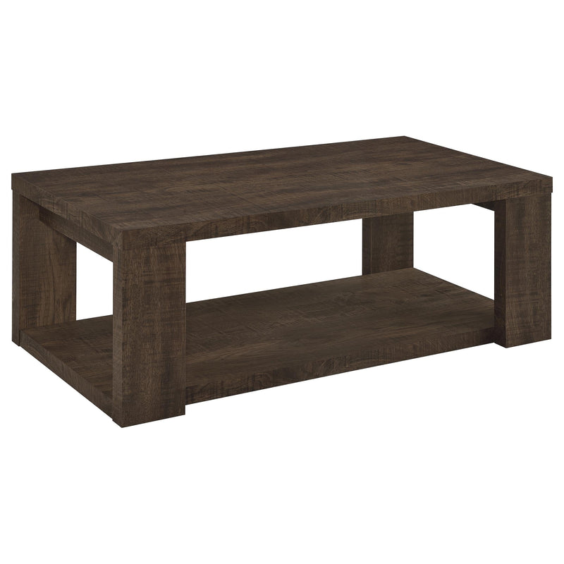 Pavone 3-Piece Coffee and End Table Set with Open Shelves Dark Rustic Mango - 706628-S3