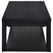 Pavone 3-Piece Transitional Coffee and End Table Set with Shelves Black - 706638-S3