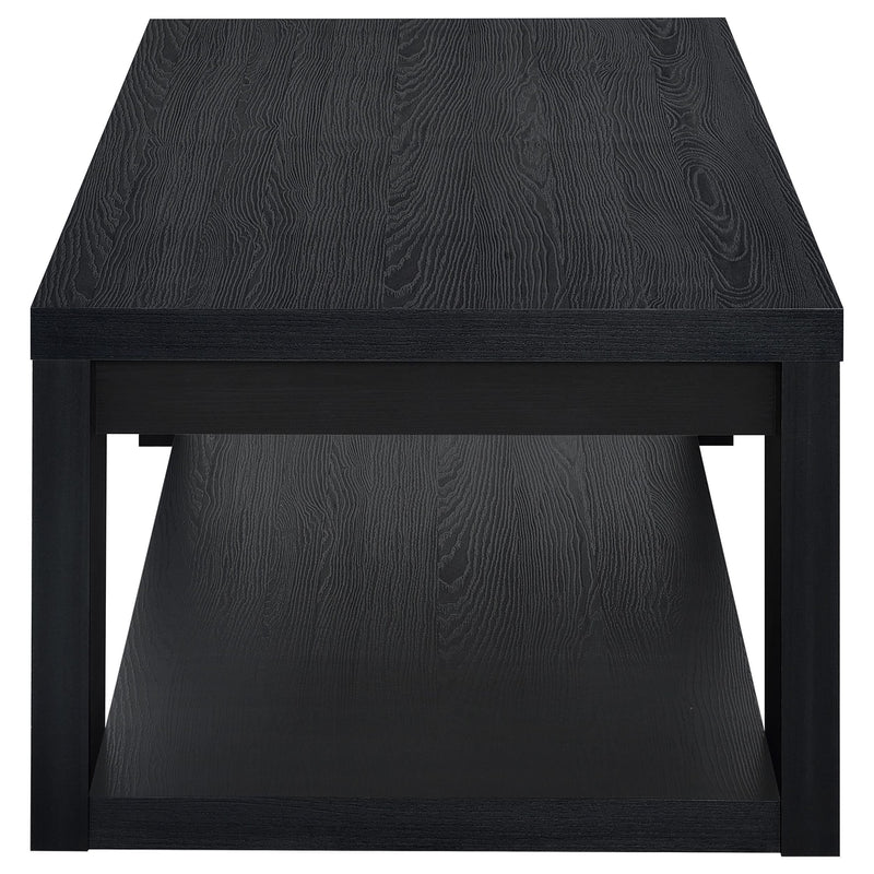 Pavone 3-Piece Transitional Coffee and End Table Set with Shelves Black - 706638-S3