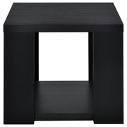 Pavone 3-Piece Transitional Coffee and End Table Set with Shelves Black - 706638-S3