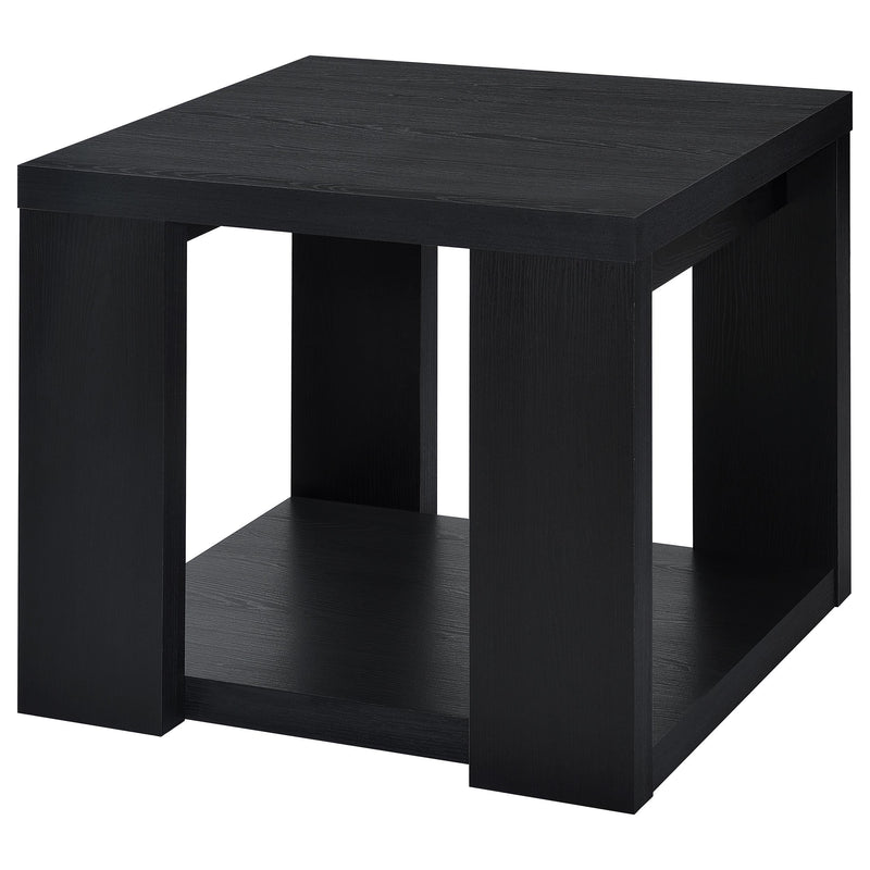 Pavone 3-Piece Transitional Coffee and End Table Set with Shelves Black - 706638-S3