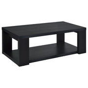 Pavone 3-Piece Transitional Coffee and End Table Set with Shelves Black - 706638-S3
