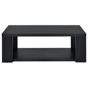 Pavone 3-Piece Transitional Coffee and End Table Set with Shelves Black - 706638-S3