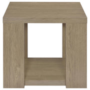 Pavone 3-Piece Transitional Coffee and End Table Set with Shelves Latte - 706648-S3