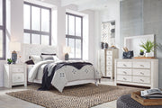 Paxberry Queen Panel Bed with Dresser in Whitewash from Ashley - DMV Furniture