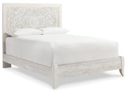 Paxberry Queen Panel Bed with Dresser in Whitewash from Ashley - DMV Furniture
