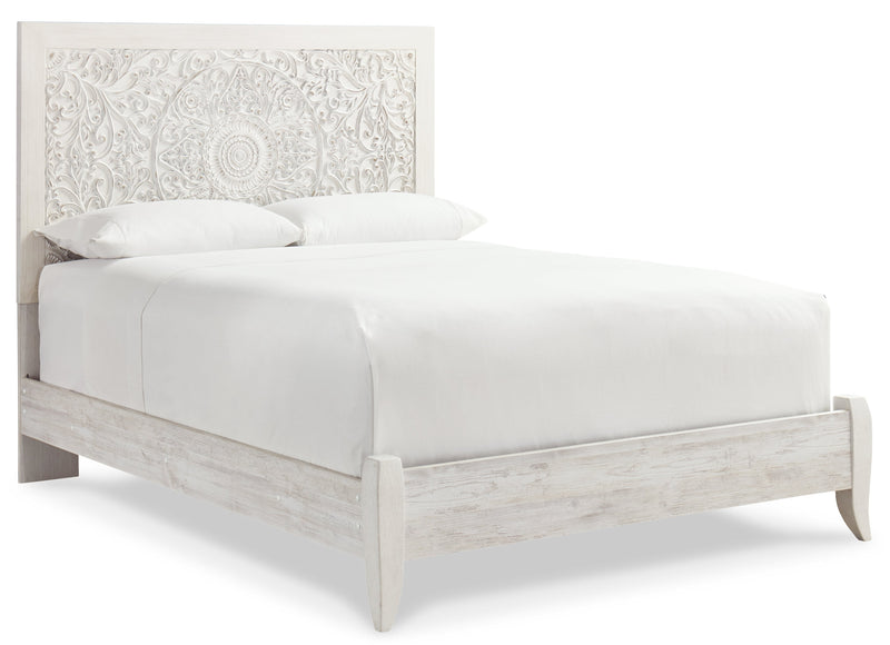 Paxberry Queen Panel Bed with Dresser in Whitewash from Ashley - DMV Furniture