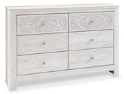 Paxberry Queen Panel Bed with Dresser in Whitewash from Ashley - DMV Furniture