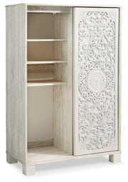 Paxberry Queen Panel Bed with Mirrored Dresser, Chest and 2 Nightstands in Whitewash from Ashley - DMV Furniture
