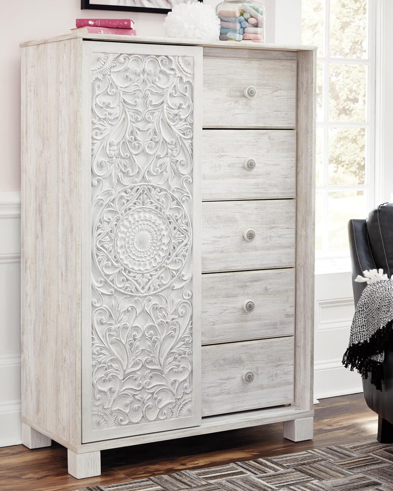 Paxberry Whitewash Full Panel Bed, Chest and Nightstand - B181B22