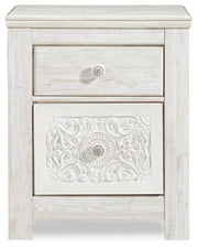 Paxberry Whitewash Full Panel Bed, Dresser and Nightstand - B181B23