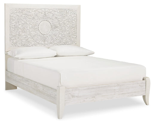 Paxberry Whitewash Full Panel Bed, Dresser, Mirror and Chest - B181B17