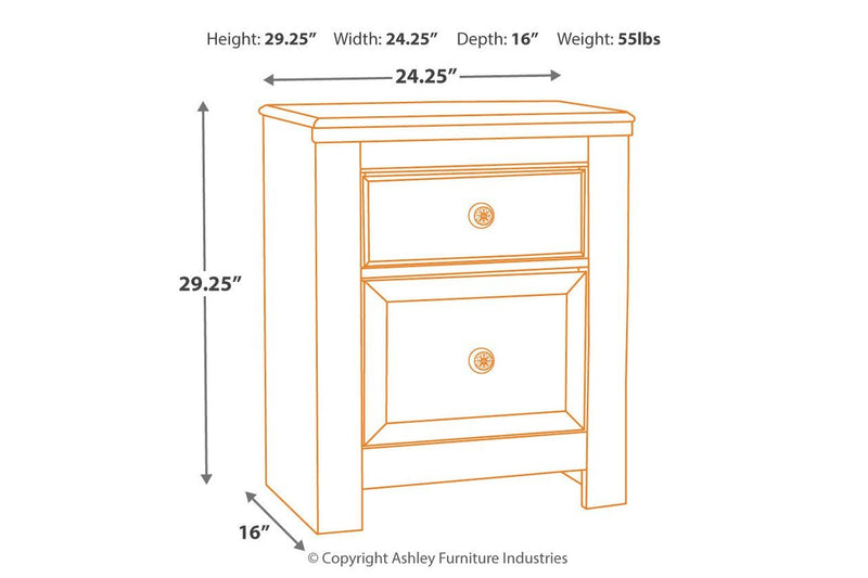 Paxberry Whitewash Nightstand - DMV FurnitureNightstand