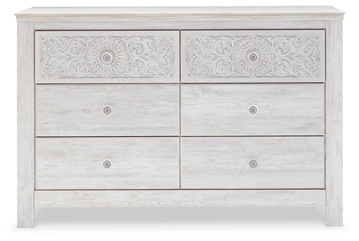 Paxberry Whitewash Queen Panel Bed, Dresser and Chest - B181B34