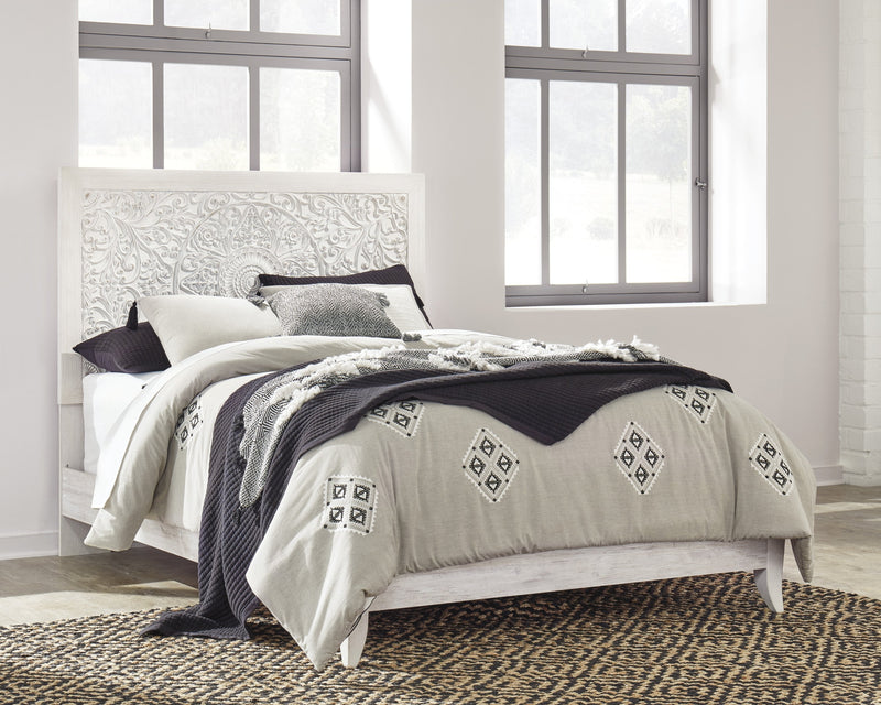 Paxberry Whitewash Queen Panel Bed - DMV FurnitureQueen Bed
