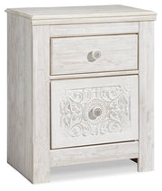 Paxberry Whitewash Twin Panel Bed, Chest and Nightstand - B181B24