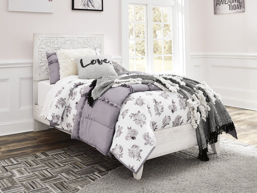Paxberry Whitewash Twin Panel Bed - DMV FurnitureTwin Bed