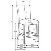 Paxton 5-piece Round Glass Top Counter Height Dining Set Grey - 122178-S5GRY