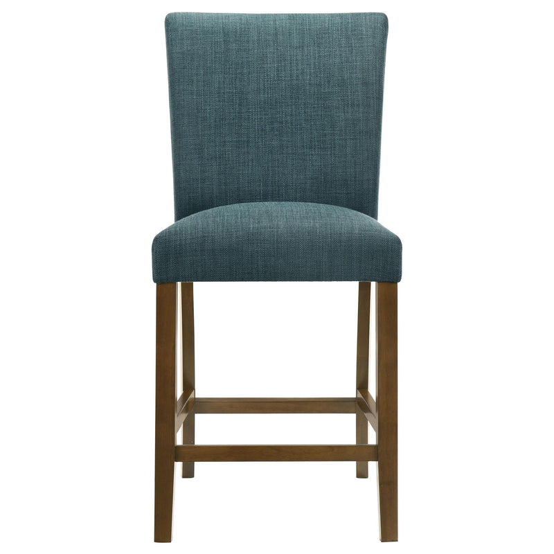 Paxton 5-piece Round Glass Top Counter Height Dining Set Teal Blue - 122178-S5TLB