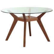 Paxton 5-piece Round Glass Top Dining Table Set Brown - 122180-S5K