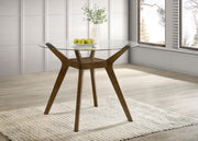 Paxton Round 48-inch Glass Top Counter Height Dining Table Brown - 122178BG