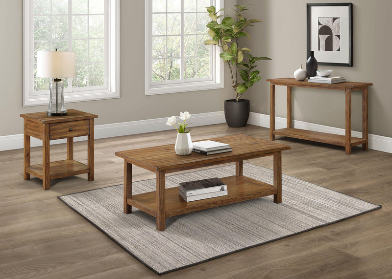 Payne 1-drawer Wood End Table with Shelf Distressed Brown - 710547
