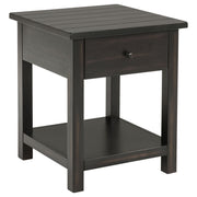 Payne 1-drawer Wood End Table with Shelf Distressed Java - 710567