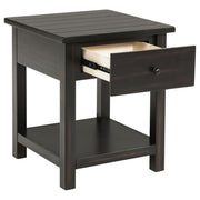 Payne 1-drawer Wood End Table with Shelf Distressed Java - 710567
