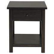 Payne 1-drawer Wood End Table with Shelf Distressed Java - 710567
