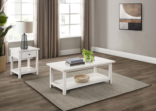 Payne 2-piece Coffee and 1-drawer End Table Set White - 710558-S2