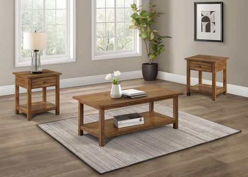 Payne 3-piece Coffee and 1-drawer End Table Set Brown - 710548-S3