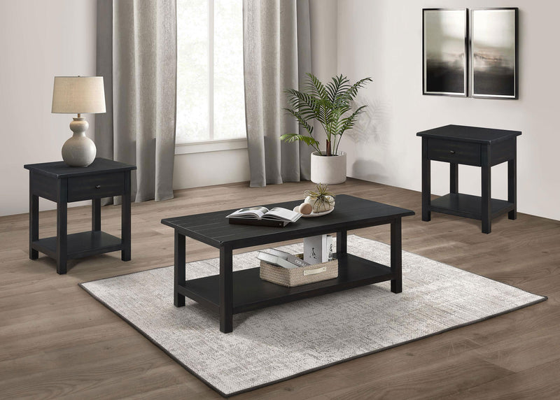 Payne 3-piece Coffee and 1-drawer End Table Set Java - 710568-S3