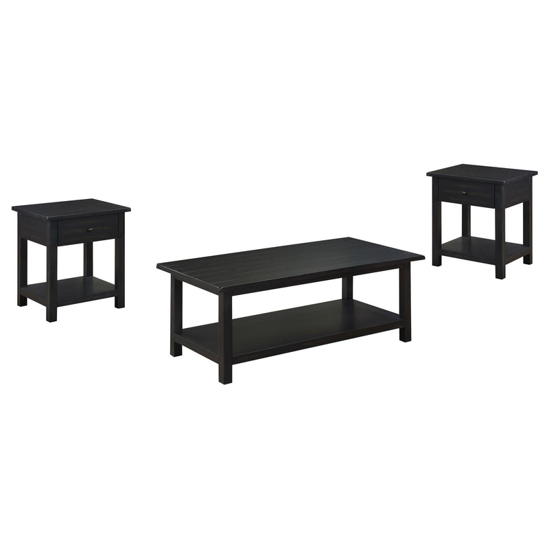 Payne 3-piece Coffee and 1-drawer End Table Set Java - 710568-S3