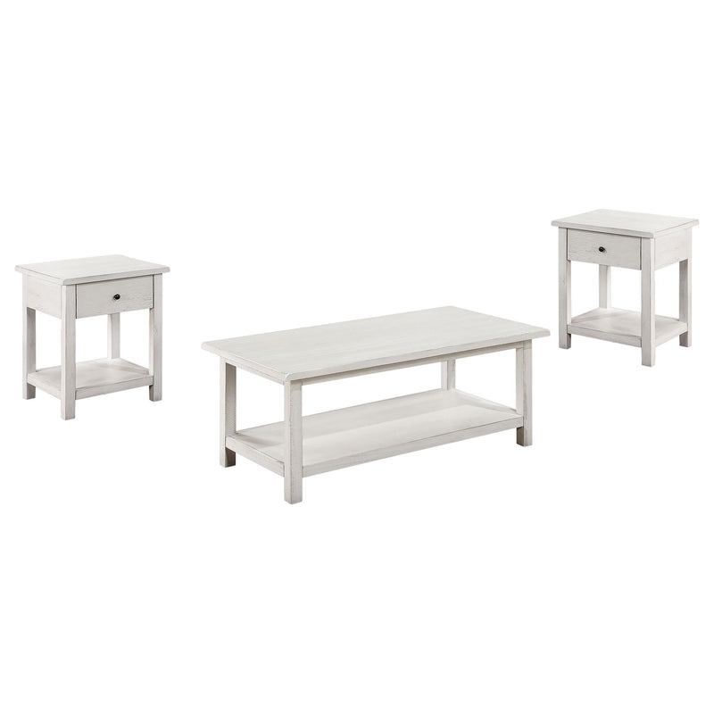 Payne 3-piece Coffee and 1-drawer End Table Set White - 710558-S3