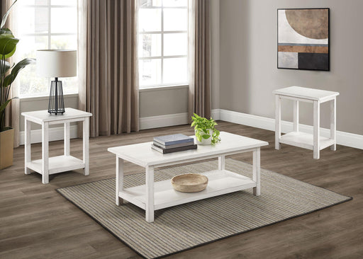 Payne 3-piece Coffee and End Table Set Distressed White - 710558-S3A