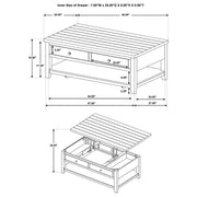 Payne 48-inch Mobile Lift Top Coffee Table Distressed White - 710555