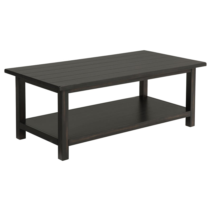 Payne Wood Coffee Table with Shelf Distressed Java - 710568