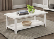 Payne Wood Coffee Table with Shelf Distressed White - 710558