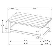 Payne Wood Coffee Table with Shelf Distressed White - 710558