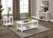 Payne Wood Coffee Table with Shelf Distressed White - 710558