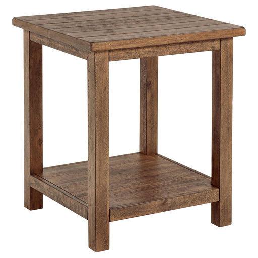 Payne Wood End Table with Shelf Distressed Brown - 710546