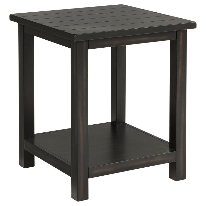 Payne Wood End Table with Shelf Distressed Java - 710566