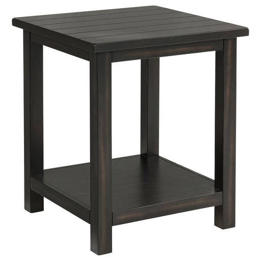 Payne Wood End Table with Shelf Distressed Java - 710566