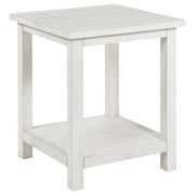 Payne Wood End Table with Shelf Distressed White - 710556
