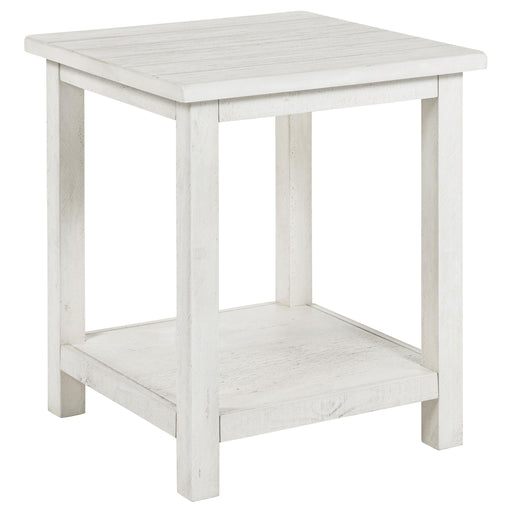 Payne Wood End Table with Shelf Distressed White - 710556