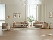 Pedro Convertible Loveseat in Beige - 200-SIM-PED-VELVET260-2