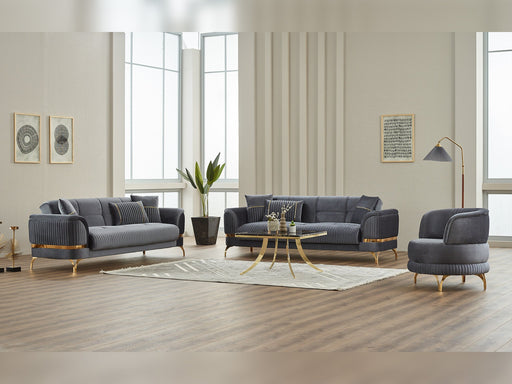 Pedro Convertible Loveseat in Grey - 200-SIM-PED-VELVET412-2