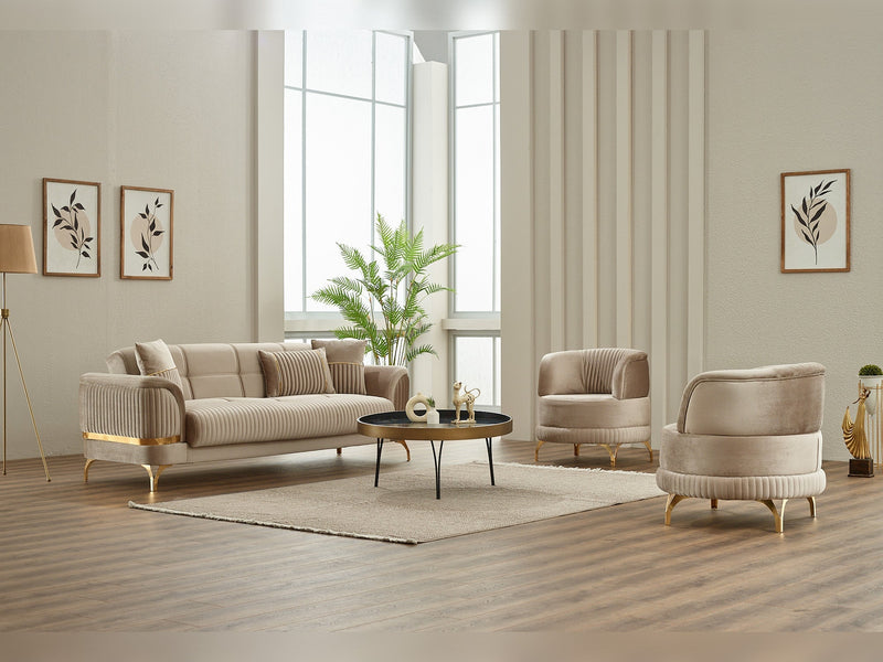 Pedro Convertible Sofa in Beige - 200-SIM-PED-VELVET260-3